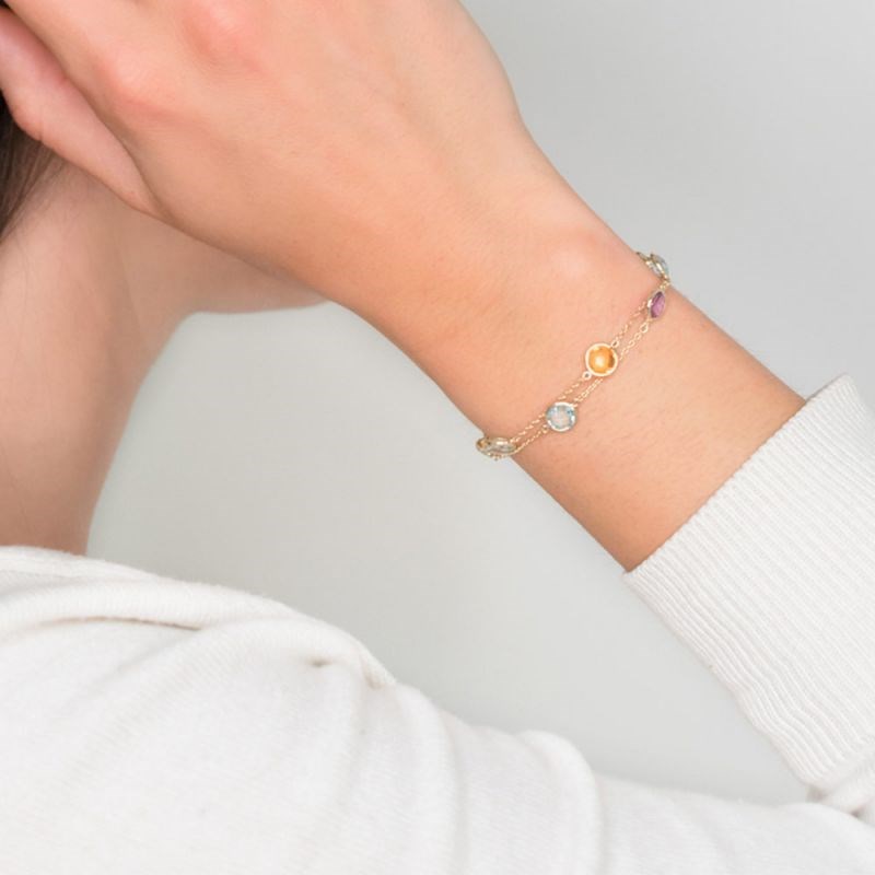 Bracelet Or jaune 375/1000 et pierres