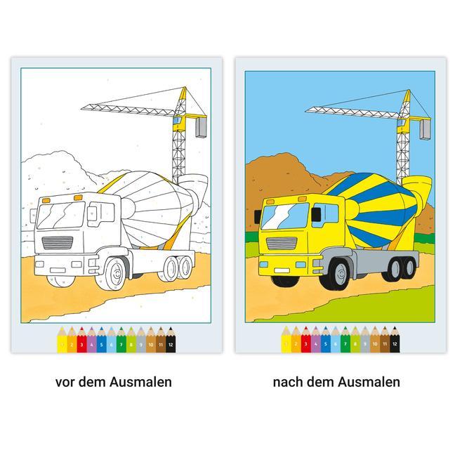 Ravensburger CreArt Malen nach Zahlen ab 5: Fahrzeuge, Malbuch, 24 Motive