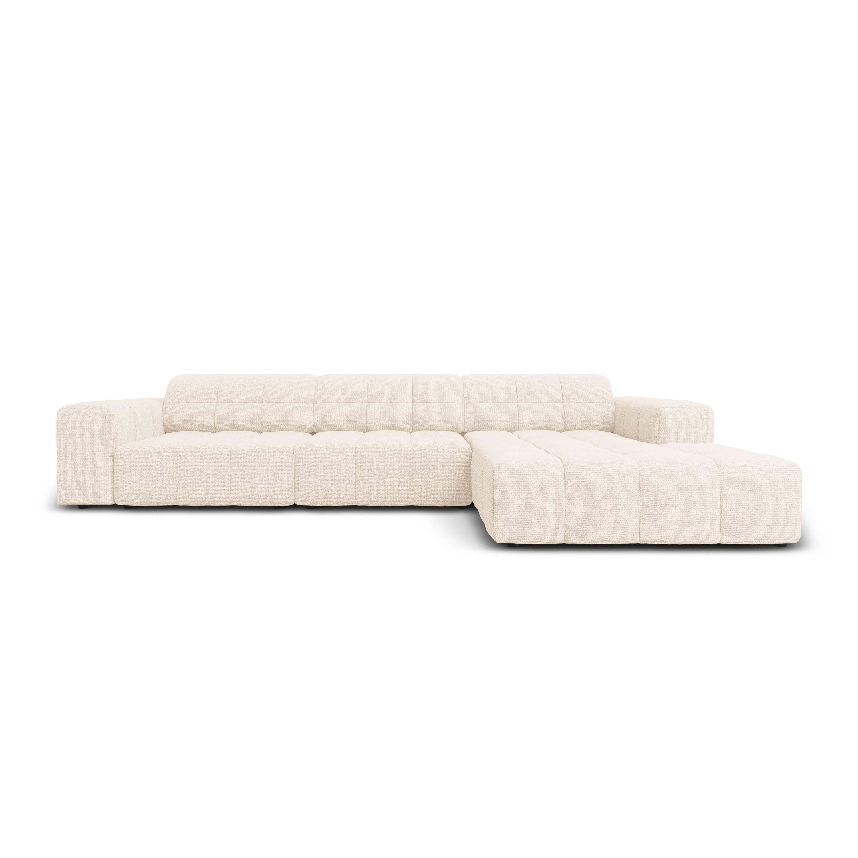 Cosmopolitan Design Chicago Hoekbank met Chaise Longue Rechts - Chenille - CrÃ¨me