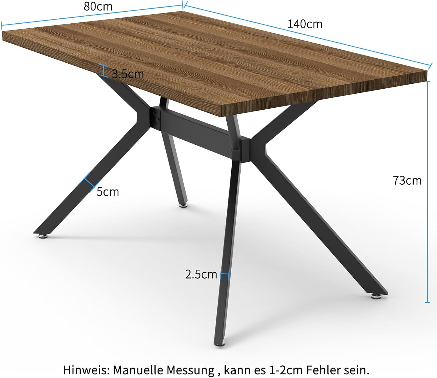 Essgruppen Esstisch mit 6 Khaki Stühlen,140 x 80 x 76 cm Rechteckig Esstisch aus Holz mit Esszimmerstühle mit technisches Tuch,für Küche Esszimmer und Wohnzimmer
