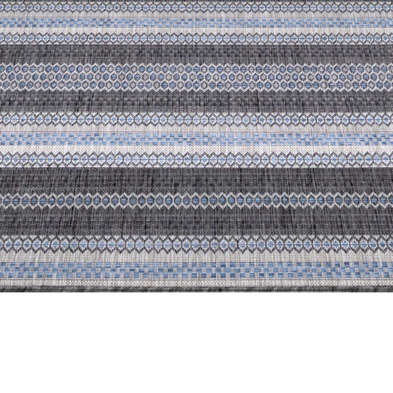 In Outdoor Teppich Beige, Vintage Design, Flachgewebe, Wetterfest
