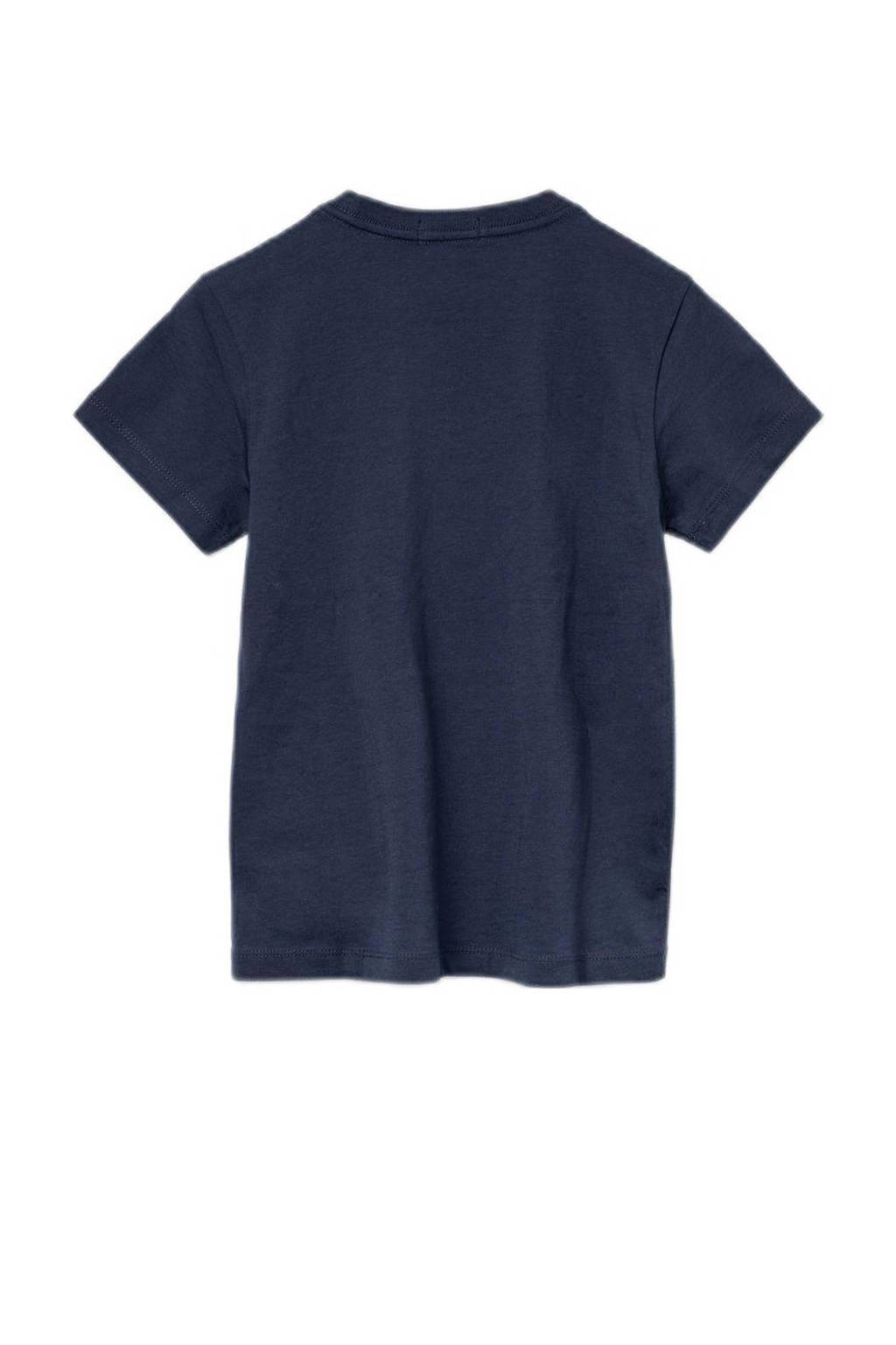 REPLAY T-shirt met logo donkerblauw
