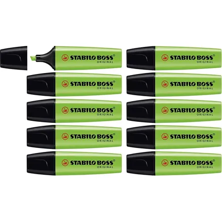 Textmarker - STABILO BOSS ORIGINAL - 10er Pack - grün
