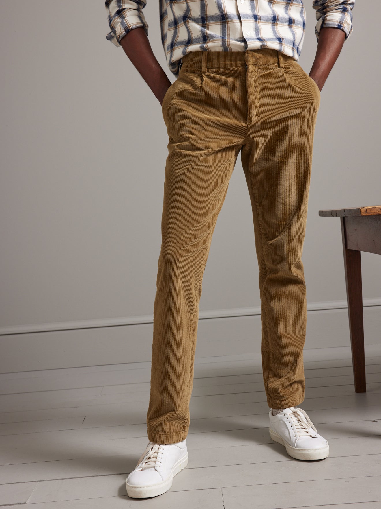 Pantalon taille élastiquée velours grosses côtes homme