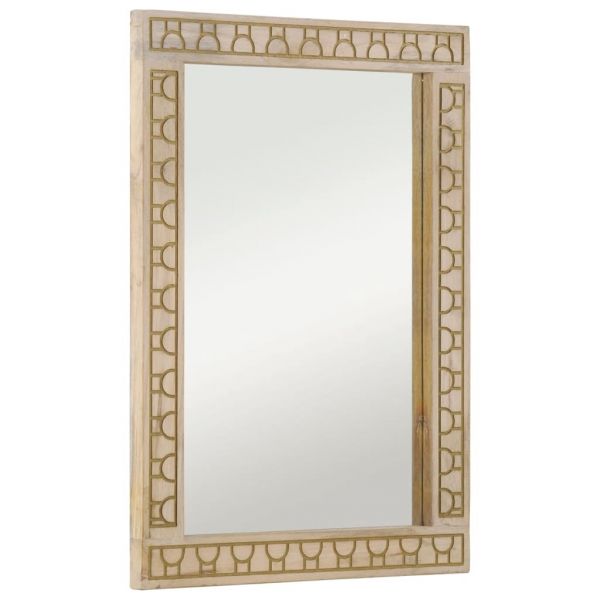 vidaXL Espelho de Casa de Banho 50x70x2,5 cm Mangueira Maciça e Vidro - 3810690934