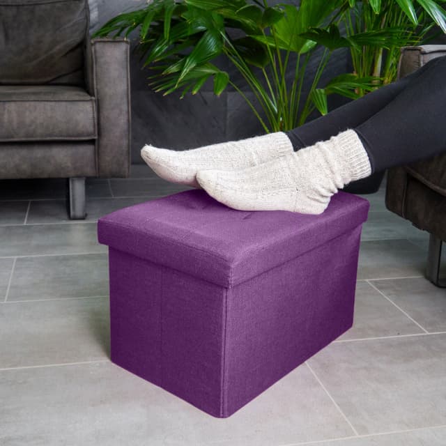 Folde Skammel 49x30x30 cm Taburet (lilla)