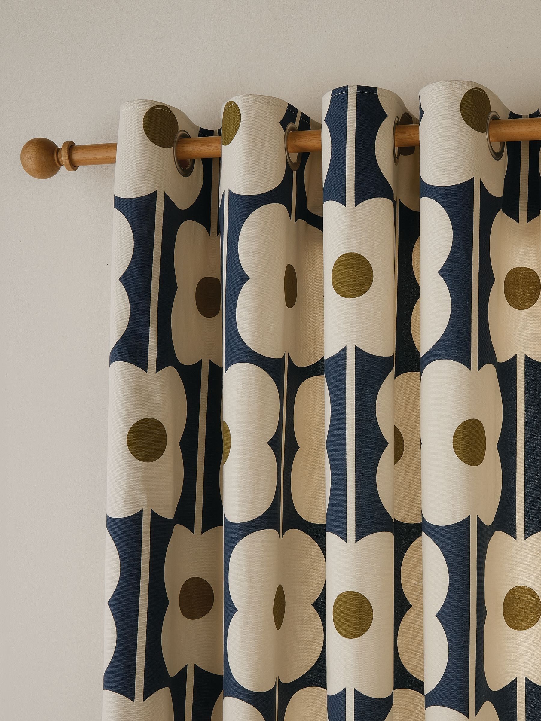 Orla Kiely Abacus Flower-gordijnen met ringen
