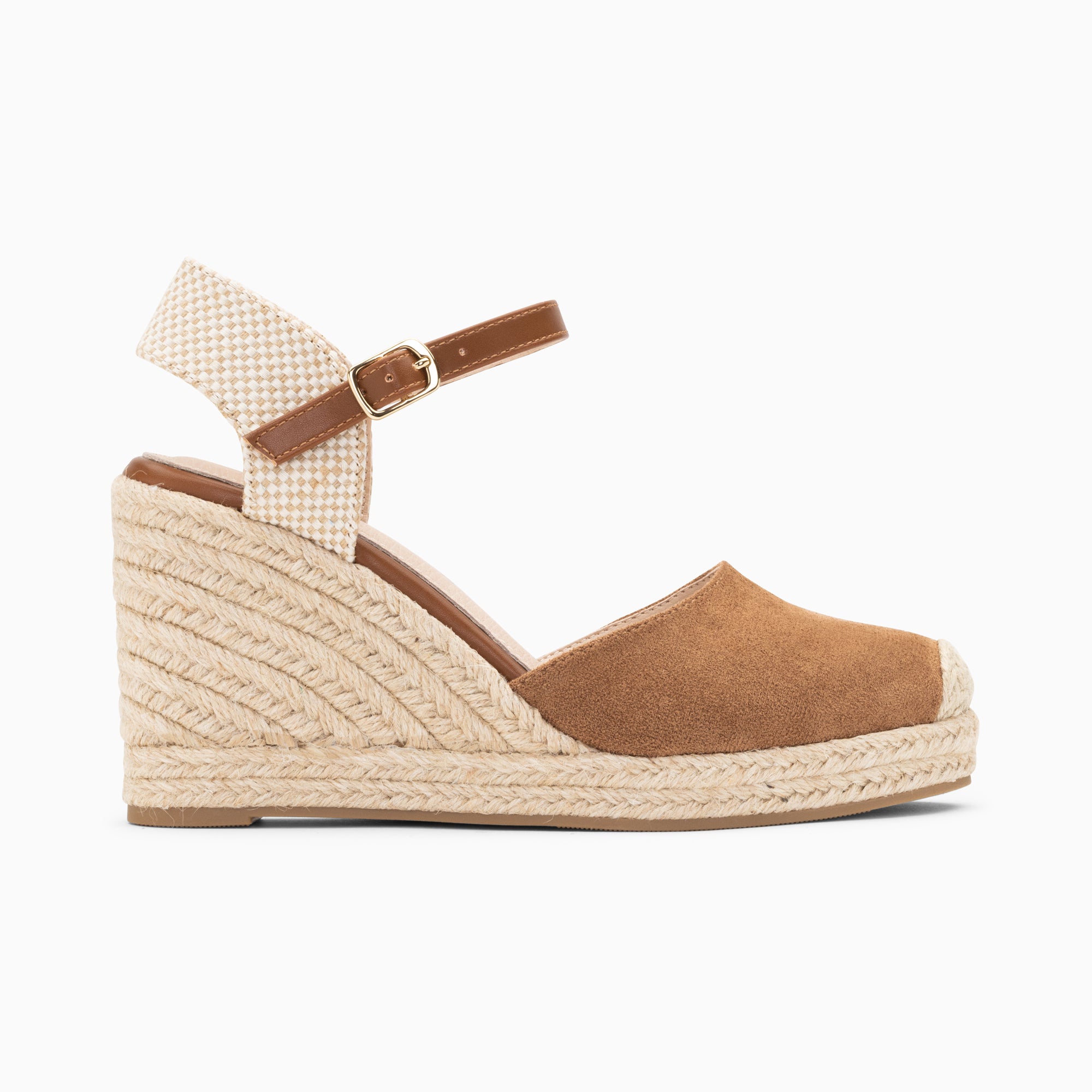 Sandales à talon, Compensées-Sandales compensées Mariana noisette