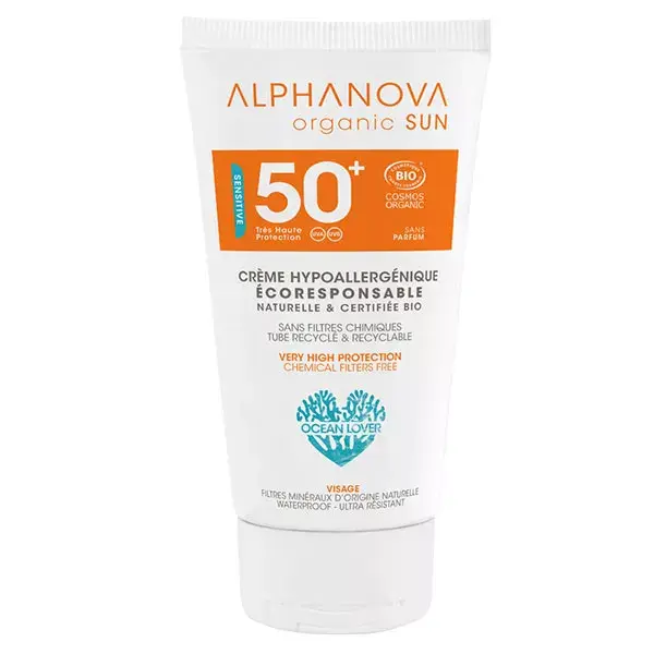 Protetor solar orgânico Alphanova Sun FPS 50+ 50ml
