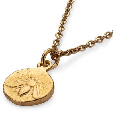 Kette mit Anhänger Biene, goldplattiert