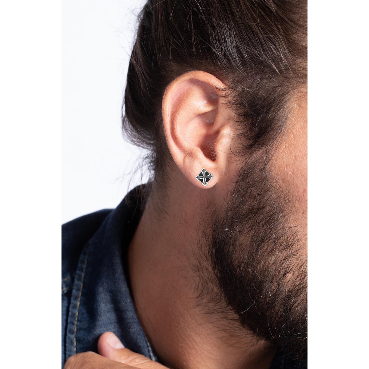 Boucles d'oreilles clous Jin en PVD