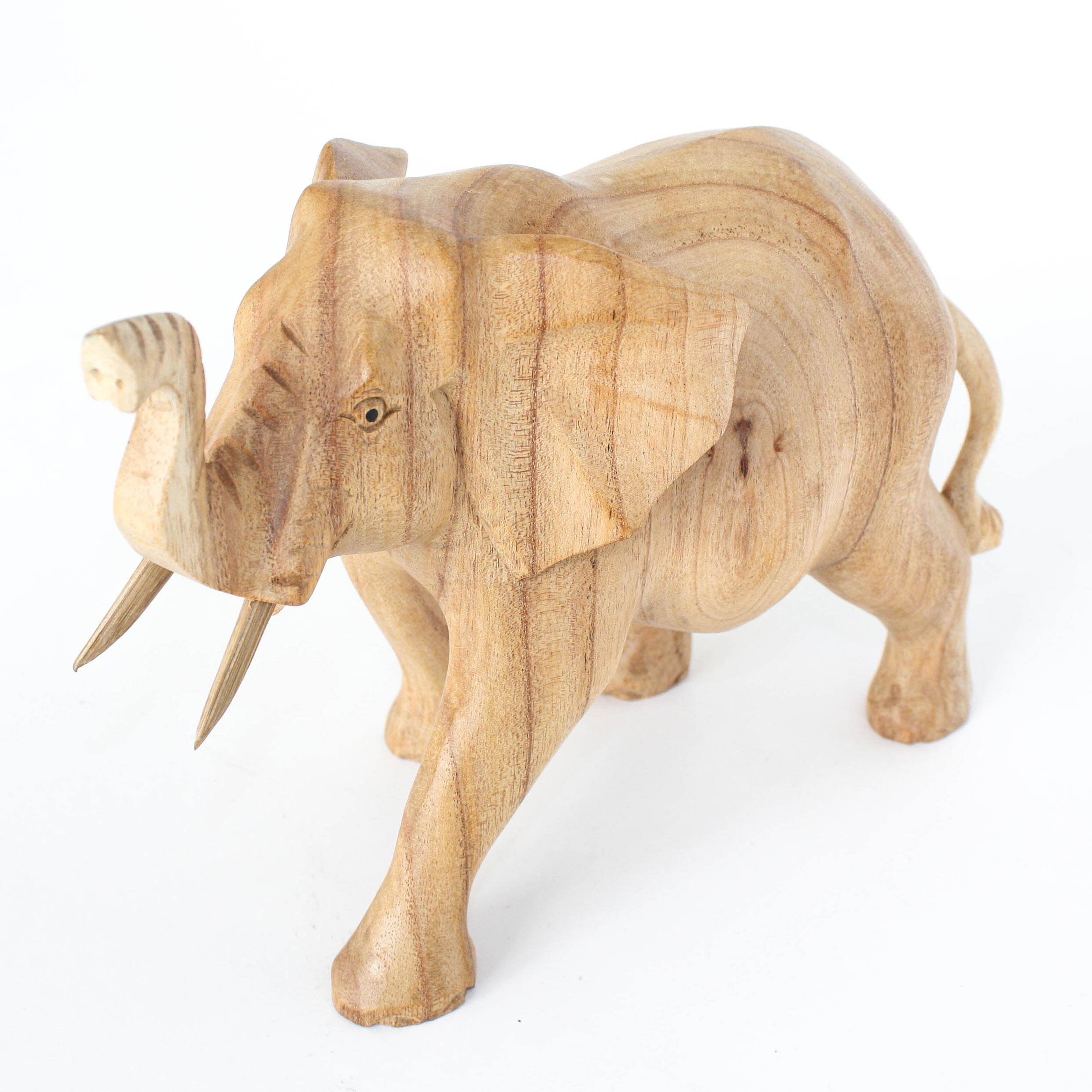Holz-Figur 'Elefant', natur, L 26 cm, B 13 cm, H 20 cm von fischer's lagerhaus