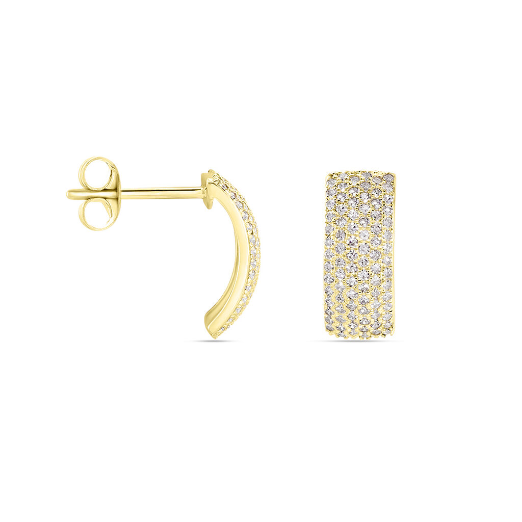 Boucles D'oreilles Puces Charlotte Or Jaune Diamant