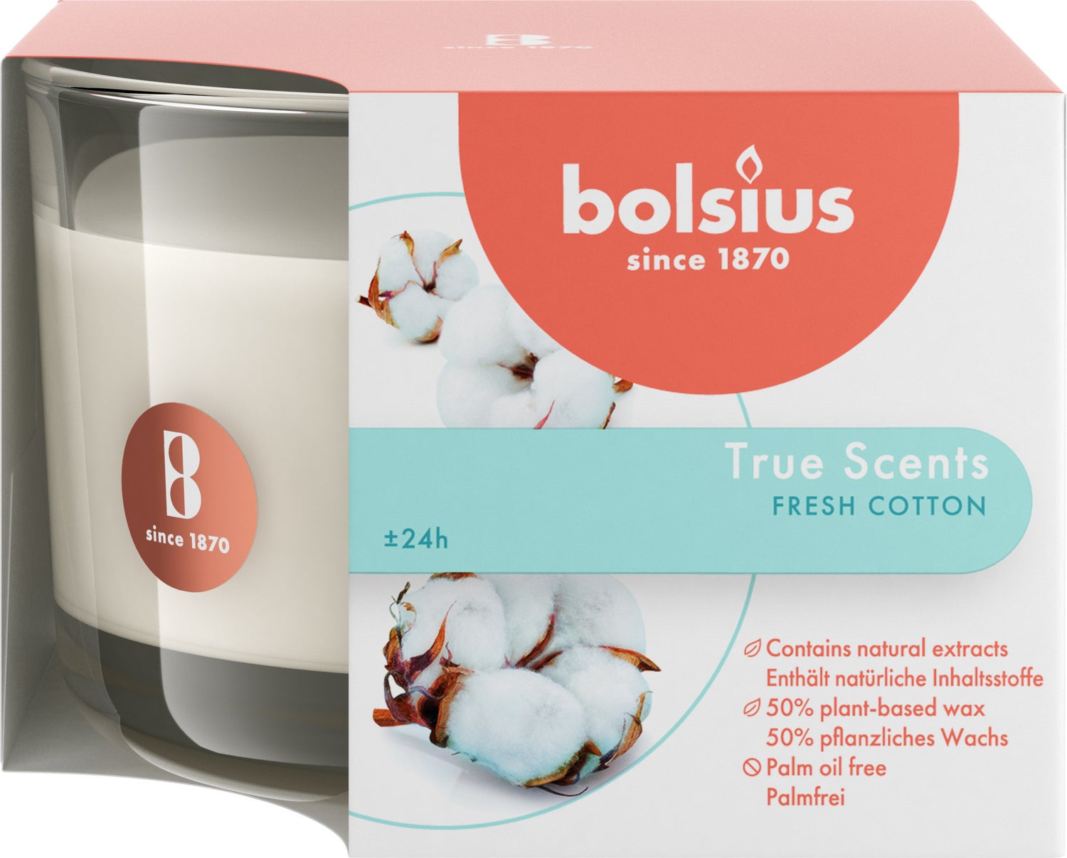 Bolsius geurkaars True Scents wit 24 uur D 11,5 x H 4,6 cm