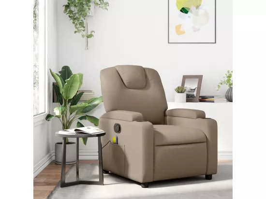 Fauteuil massant inclinable Cappuccino Similicuir