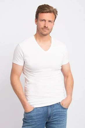 Alan Red T-Shirt Dean Wit - 2pack Herenmode 6661/2P/01 Dean T-shirt White
