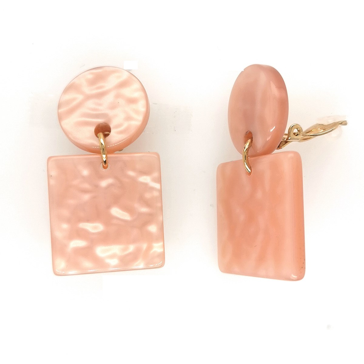 Boucles d'oreilles à clips Brillaxis acétate rose