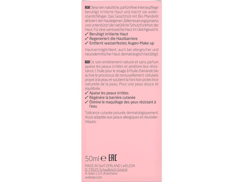 WELEDA Gesichtsöl Sensitiv Mandel 50 ml Natürliches Gesichtsöl beruhigt und stärkt sensible Haut
