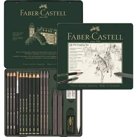 Faber-Castell Set PITT Graphite medium Metalletui, 19 Teile