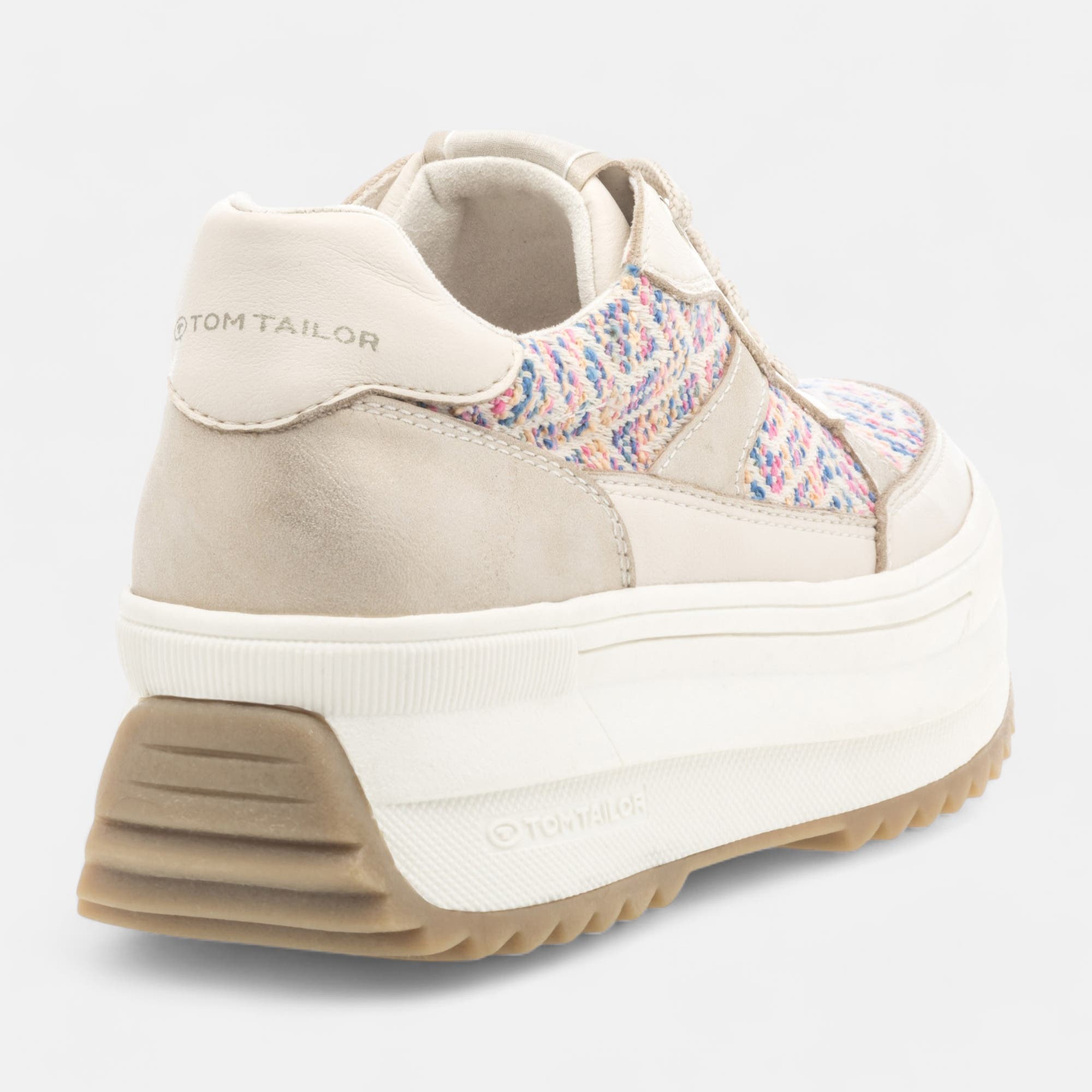 Baskets basses à talon compensé Femme beige