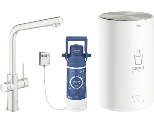 GROHE keukenkraan met filterfunctie en kokend heet water GROHE RED supersteel mat 30327DC1