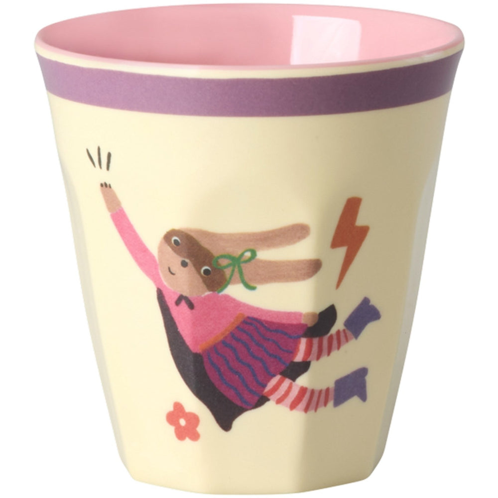 Køb Rice Melamin Kids Kop Med Hero Print - Pink - Small - 6 Pak - 160 Ml