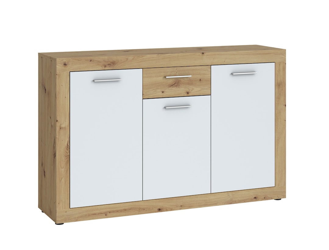 Sideboard Brilon Eiche Artisan-Optik/Weiß 135,2x86x35 cm