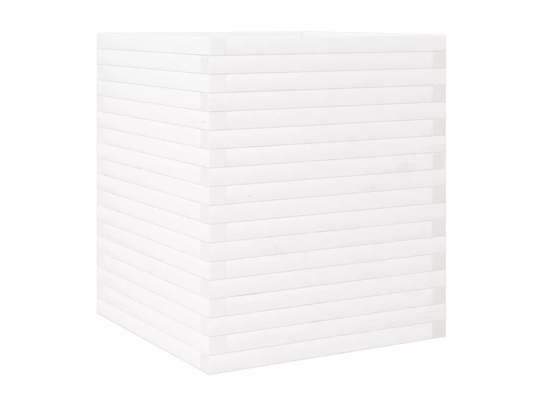 Jardinière bac lit surélevé bois blanche 60 x 60 x 68.5 cm 02_0037727