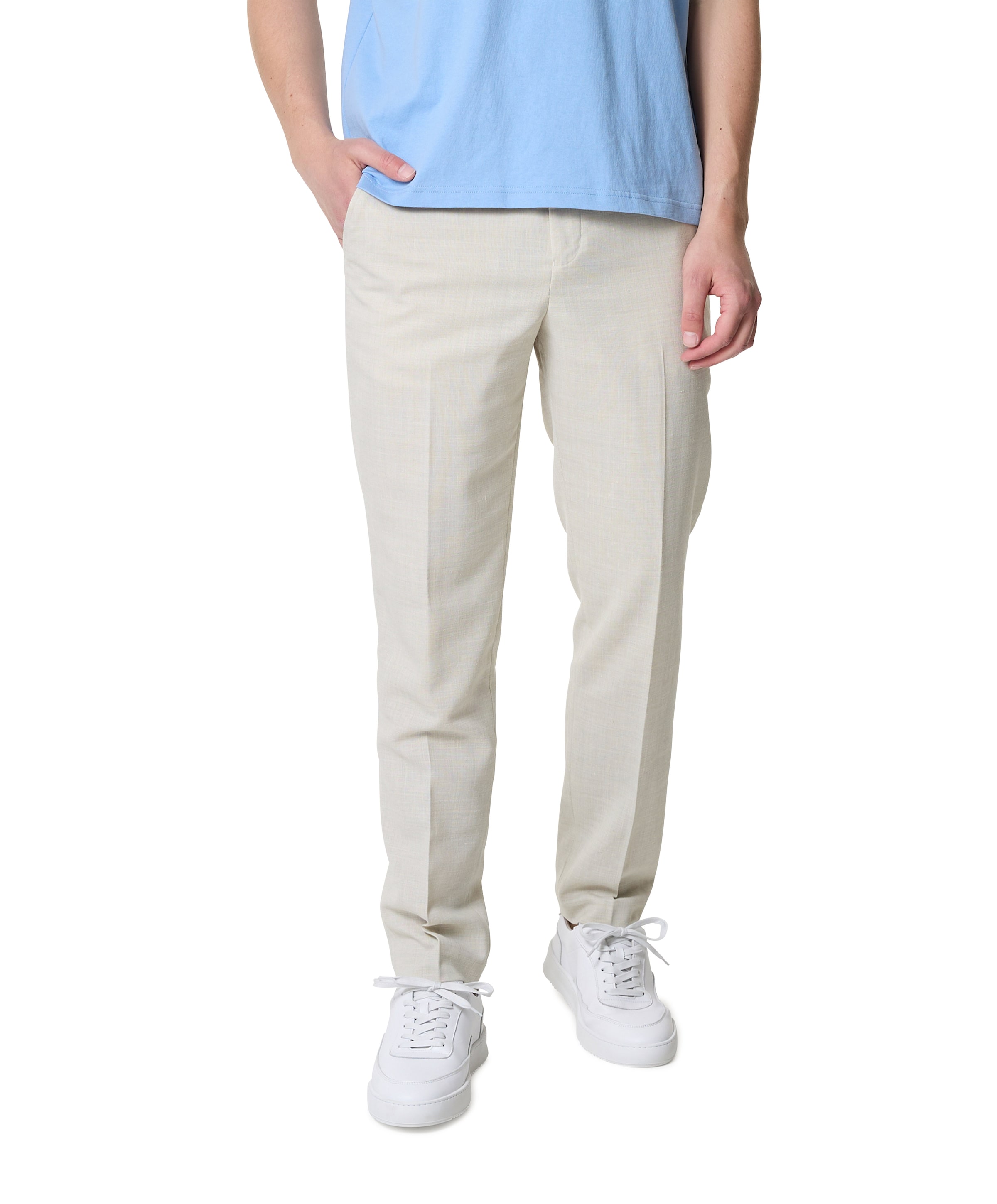 Selected SLHSLIM-OASIS LINEN TRS B NOOS heren pantalon beige