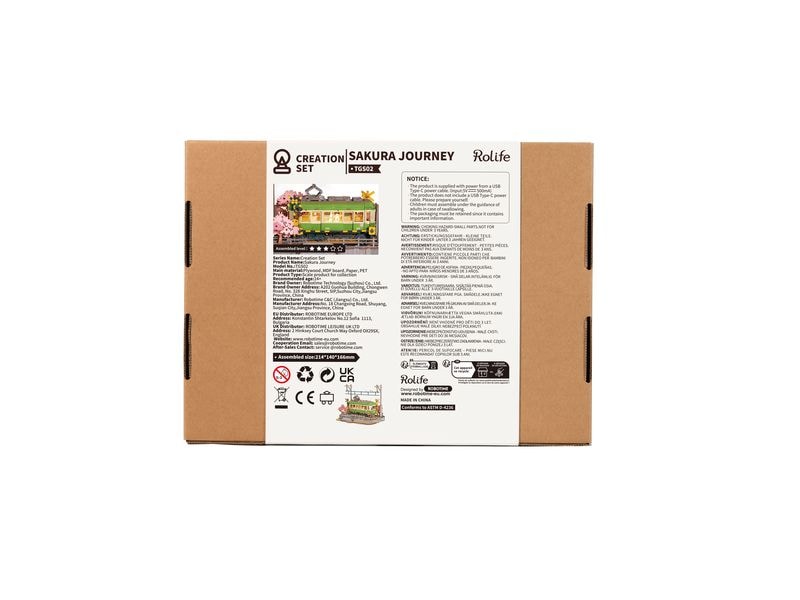 RoboTime Bausatz Sakura Journey 223-teilig 3D-Puzzle aus lasergeschnittenen Holzteilen