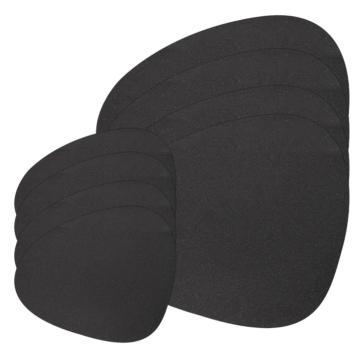 Lind DNA - Geschenkset Curve L, Core meliert anthrazit (4 Tischsets   4 Glasuntersetzer)