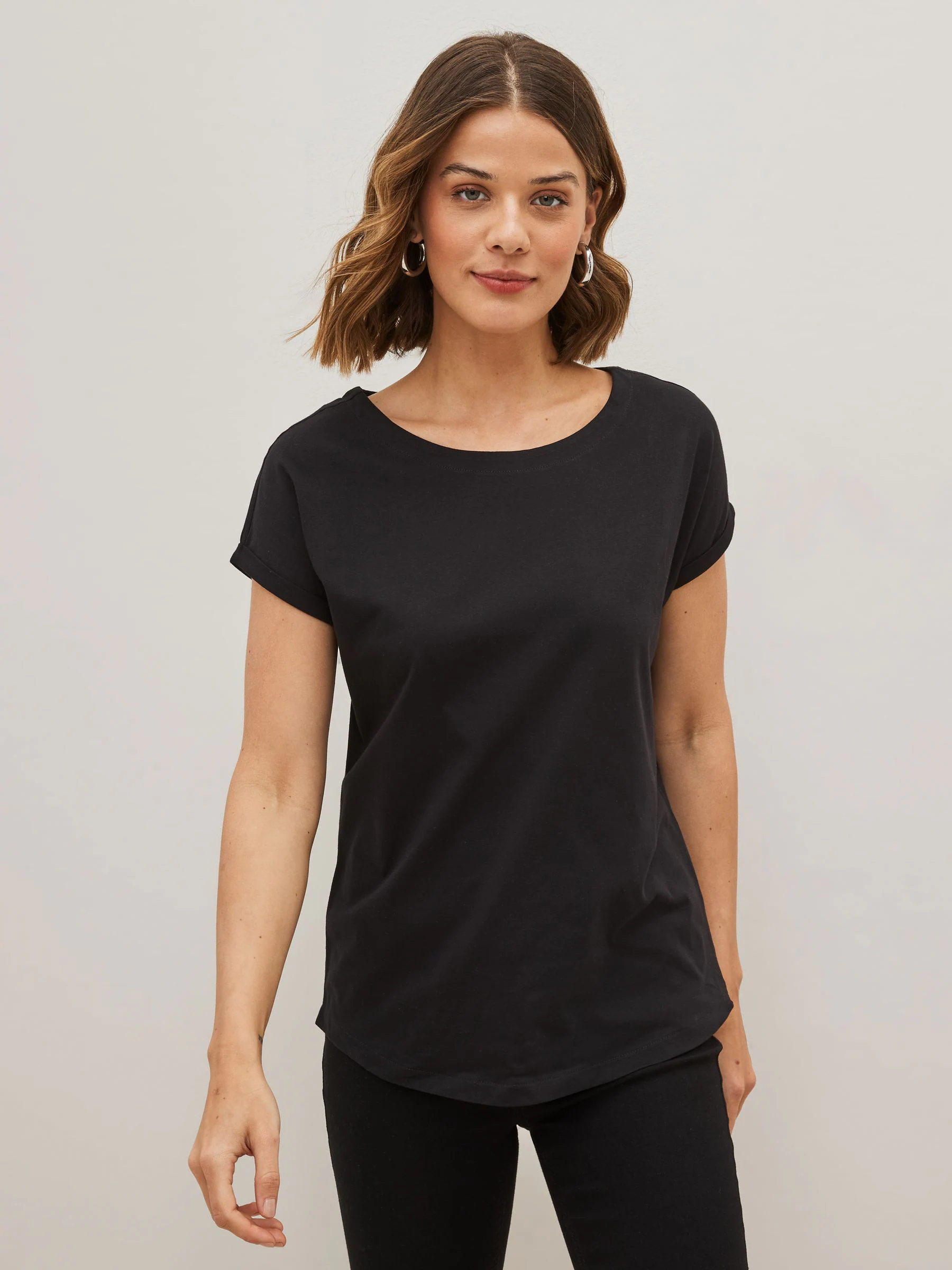 Zwart/wit/streep - Verpakking van 3 T-shirts met kapmouwen van 100% katoen