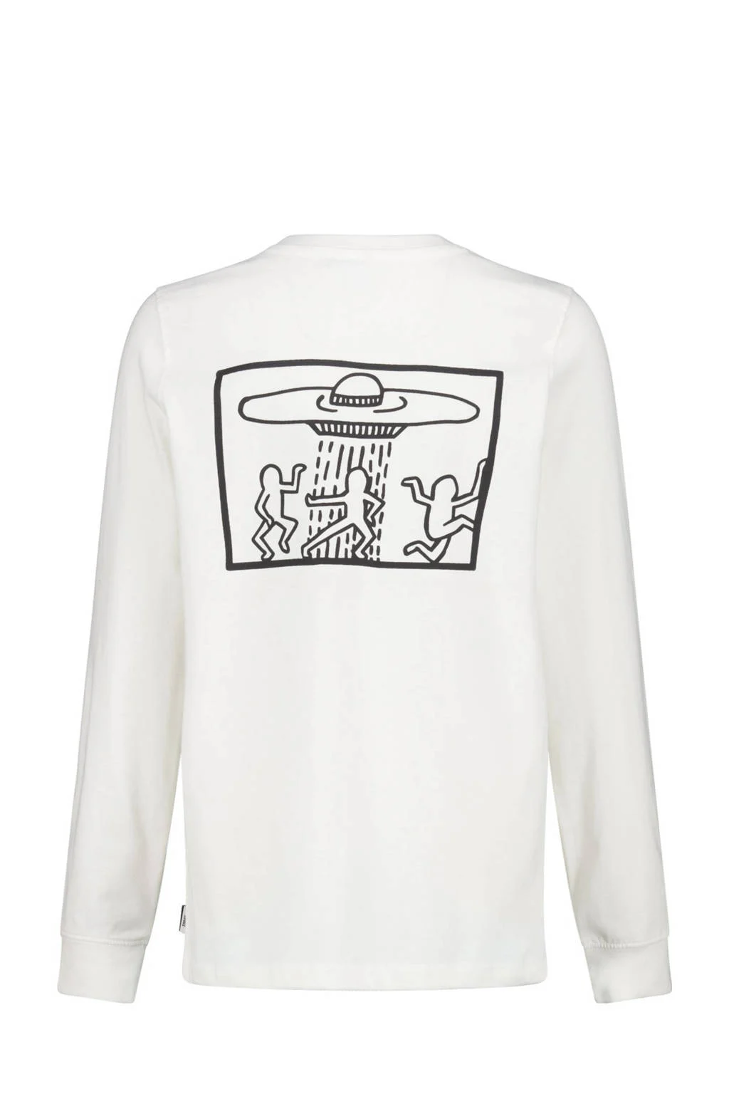 America Today longsleeve met backprint ecru