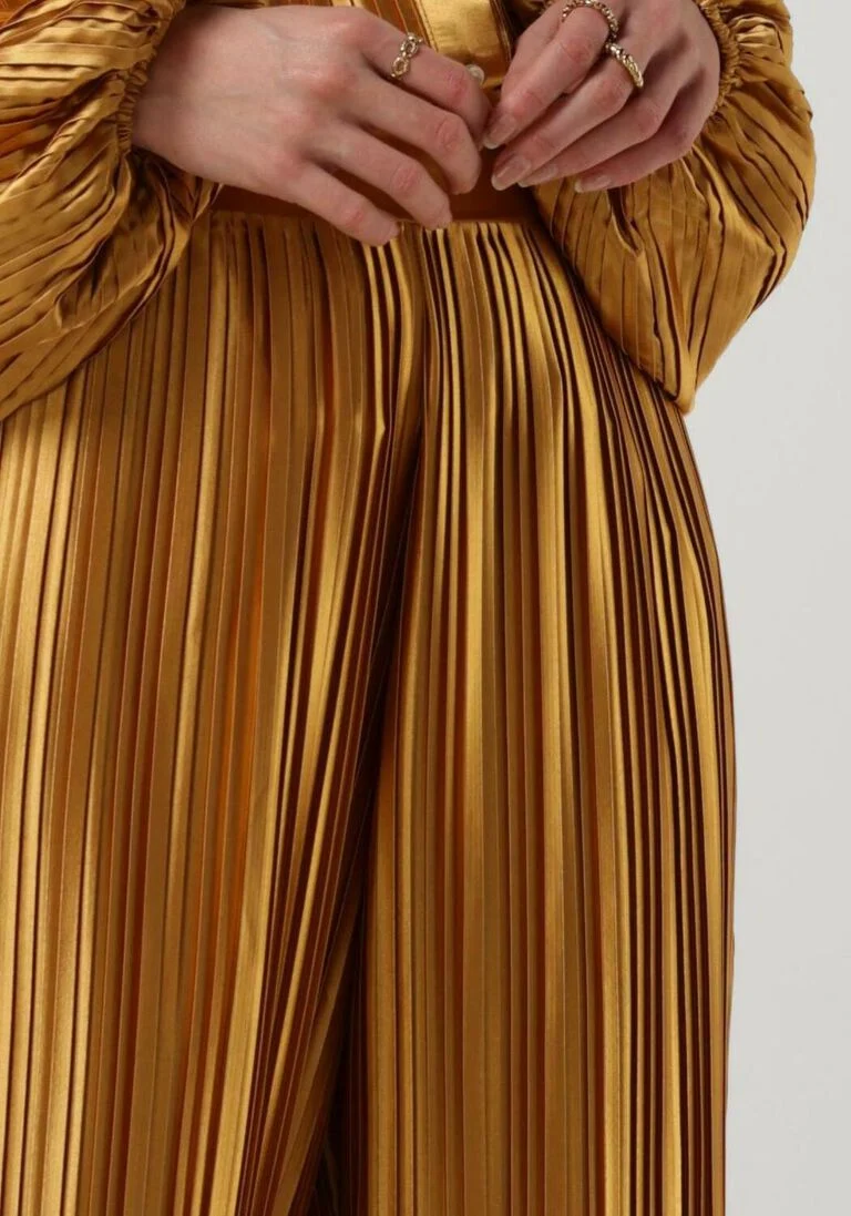 AMAYA AMSTERDAM gouden amaya amsterdam wijde broek abby plisse pants