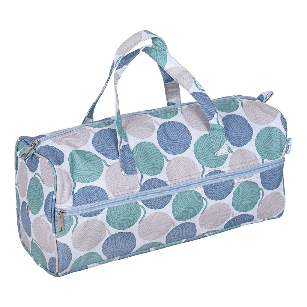 Sac à tricot motif pelotes 16x45x19cm