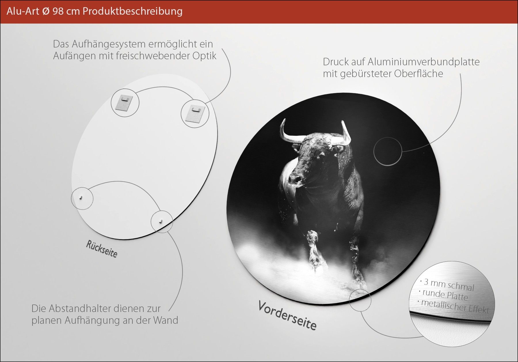 Aludibondbild FIGHTING BULL
