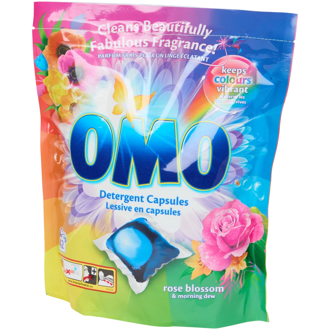 Capsules de lessive Omo Fleur de rose & Rosée du matin