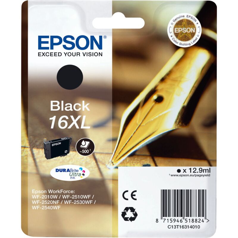 Cartouche Epson 16XL noire haute capacité pour imprimante jet d'encre
