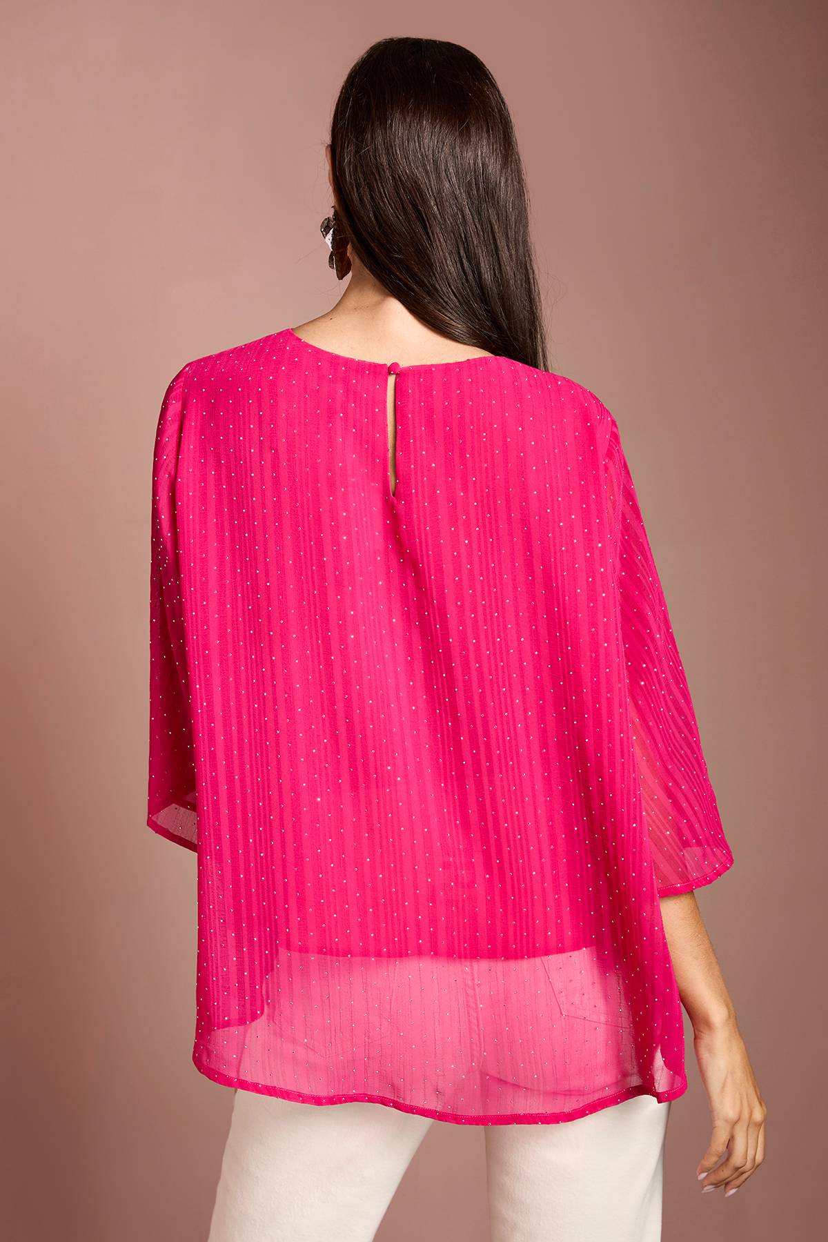Wallis Blouse Asymétrique Ornée De Strass Thermocollants