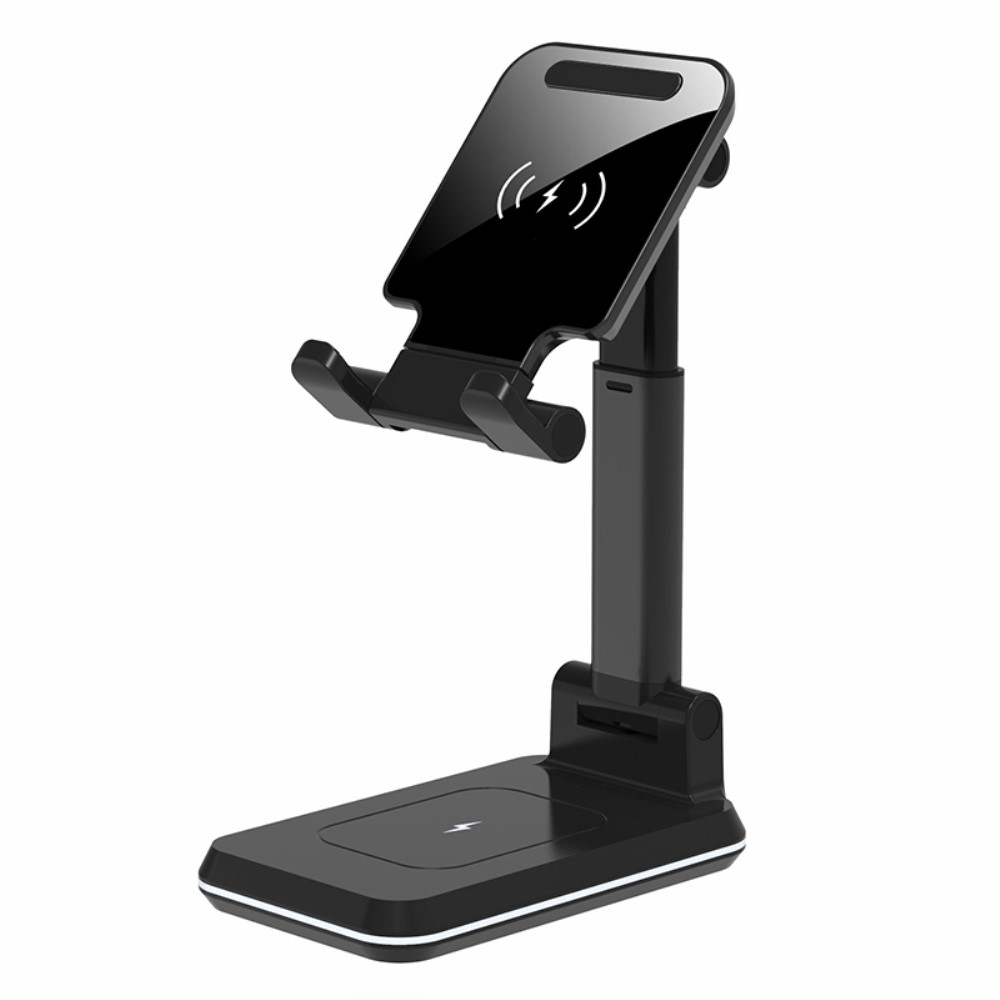 (10W) Faltbare 2in1 Ladegerät Qi Wireless Charger Faltbare Ladestation für Apple iPhone / Apple Airpods - Schwarz