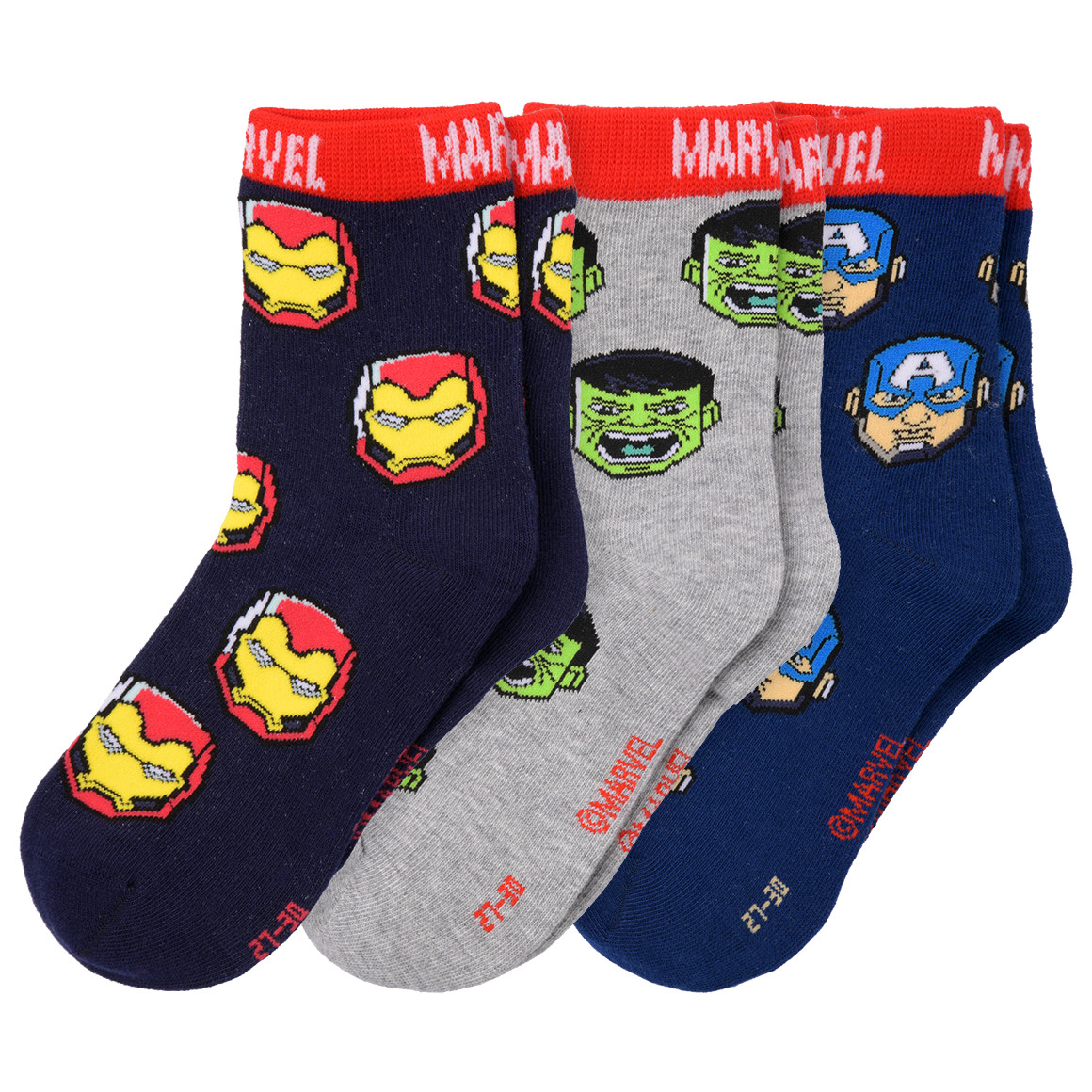Topolino 3 Paar MARVEL Avengers Socken im Set dunkelblau / grau