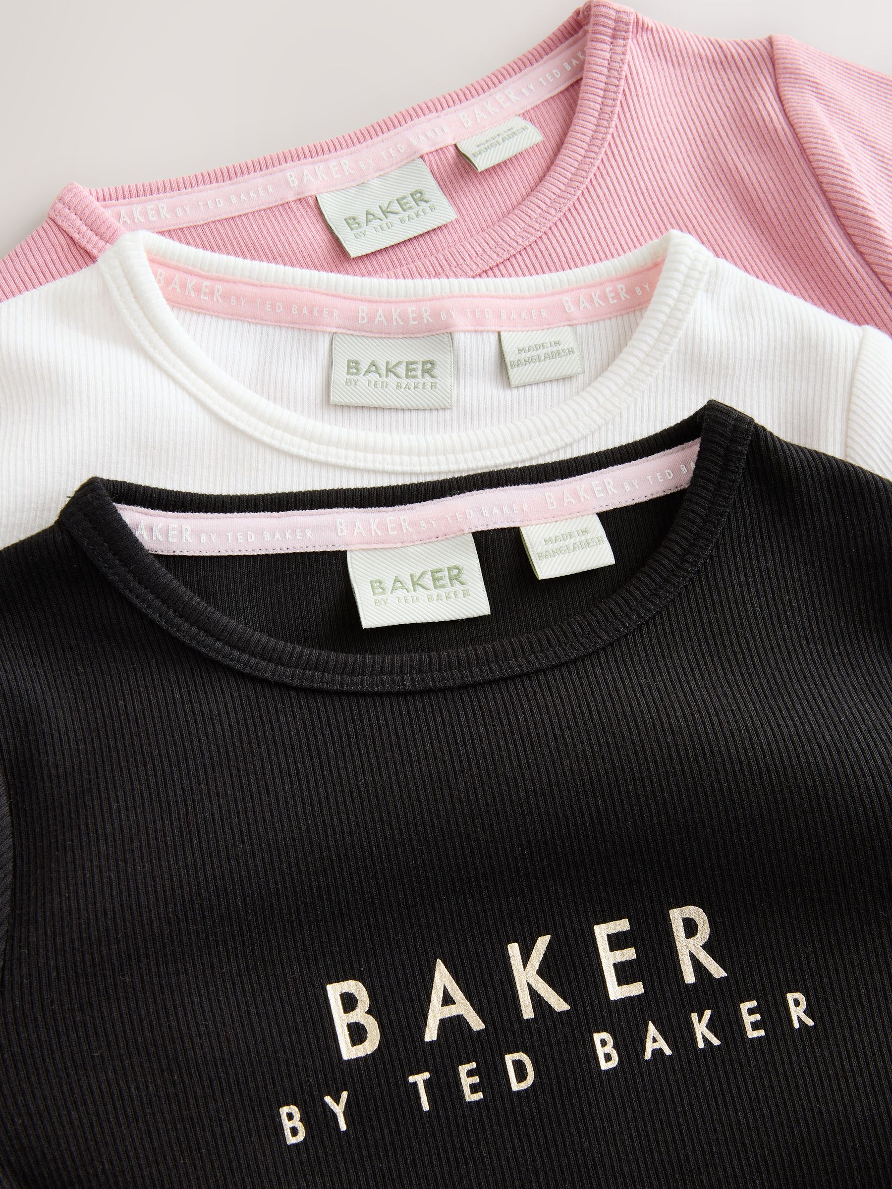 Baker by Ted Baker 3 Pack Ribbed Long Sleeve Tops