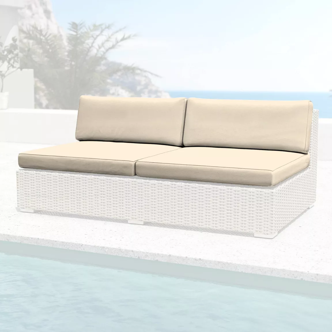 Housses de coussin de remplacement pour Chauffeuse 2 places Palma Beige