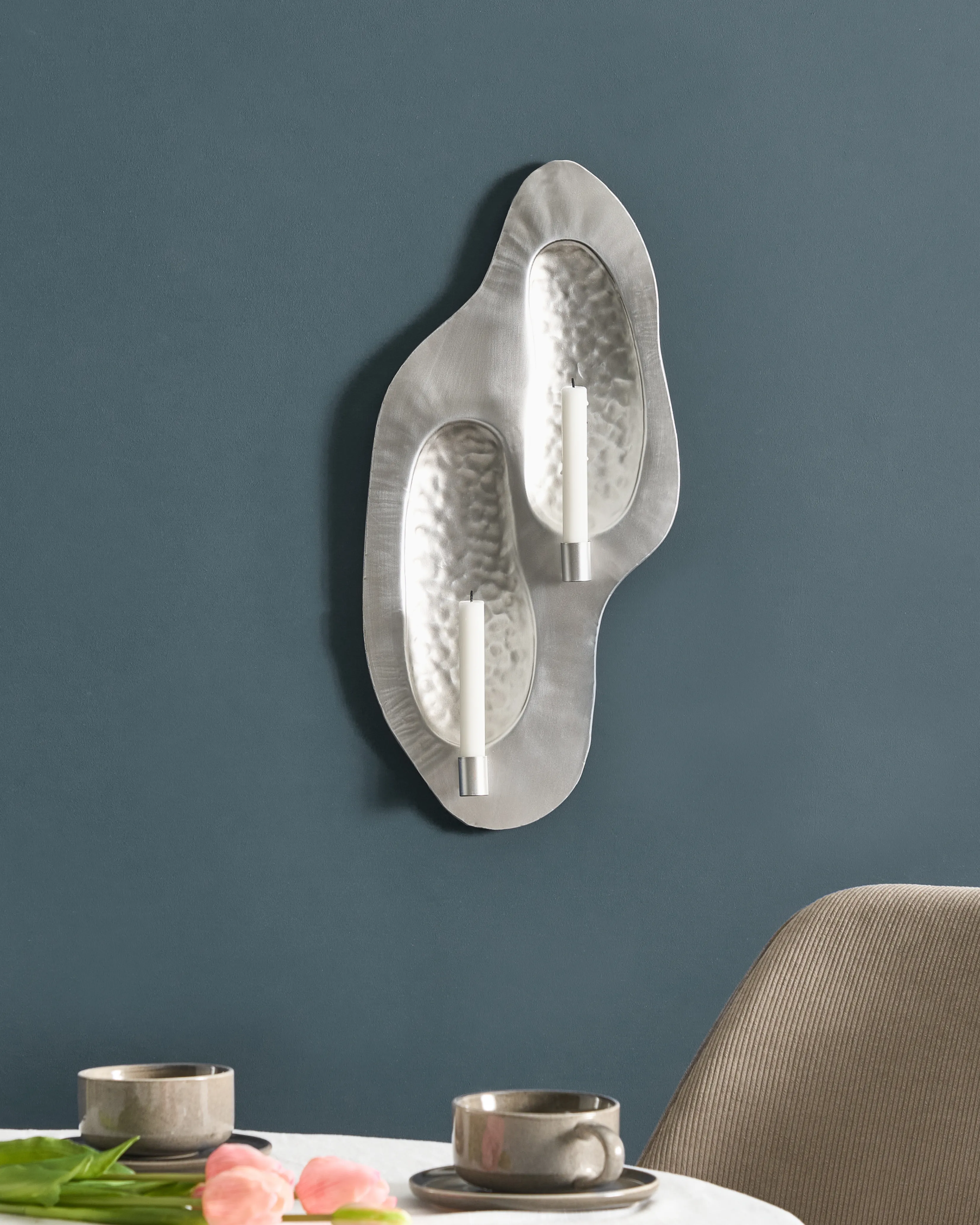 Wandkandelaar PENICHE Metaal 60 cm Zilver