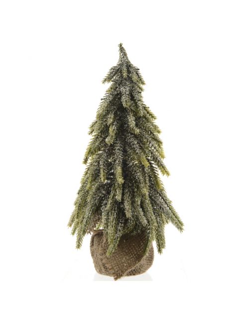 Everlands Mini Boom Binnen - Kerstboom - Ø20x35 cm Groen Tips 196