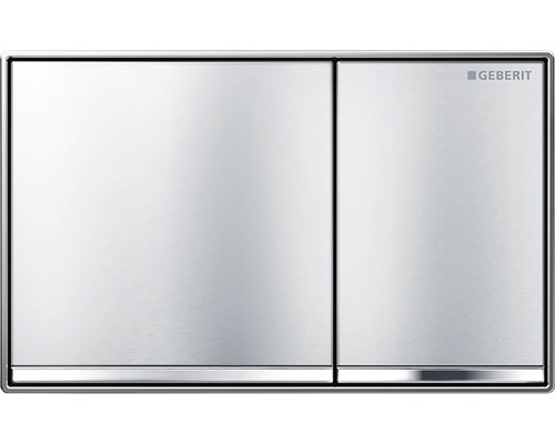 GEBERIT Omega 60 bedieningsplaat, geborsteld chroom afwerking / geborsteld chroom drukknop / glanzende sierlijst 115.081.GH.1