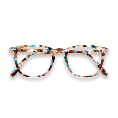 +1.00 Blue Tortoise Square Reading Glasses: Izipizi
