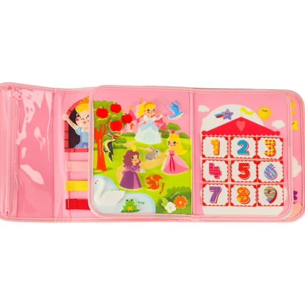 Montessori ryggsäck aktivitetsbräda rosa