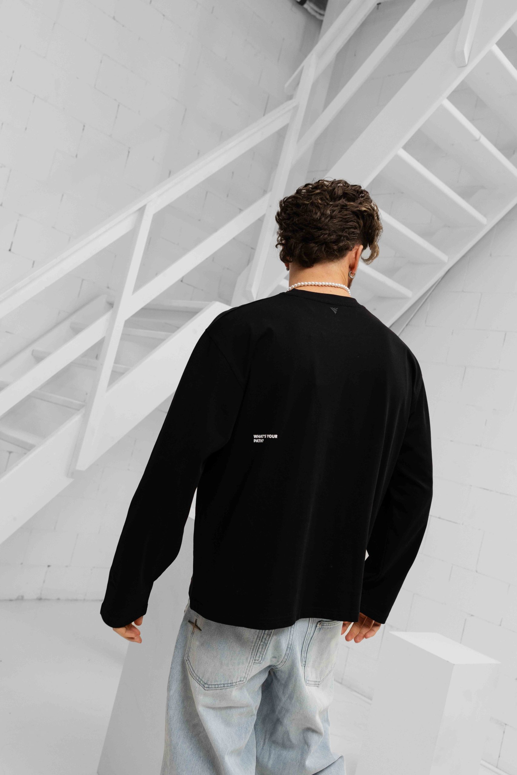 Pure Path Name Dropping Longsleeve T-Shirt Heren Zwart
