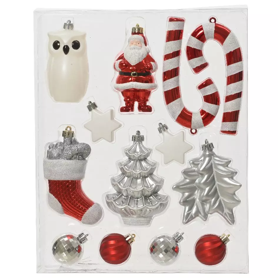 Kit de décoration de sapin de Noël Manaé Rouge